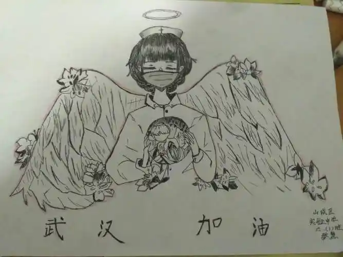 白衣天使抗击新冠肺炎简笔画(抗击肺炎白衣天使的图片怎么画)