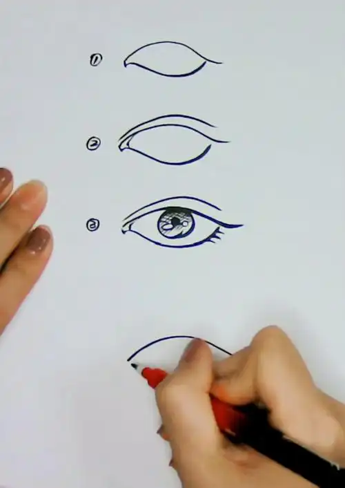 服装设计#服装手绘#服装效果图#模特五官# 眼睛简画法 一笔两笔…完成