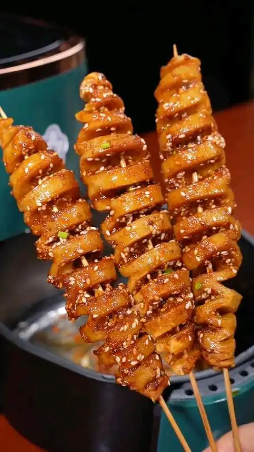 空气炸锅烤面筋,太好吃了