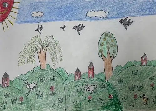 爱之绘·战疫情—畲乡景宁实验一小二年级美术《春天在哪里》作品微展