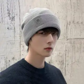 冬天男生帽子大头围青少年针织毛线男冬季保暖韩版百搭冷帽高中学生加