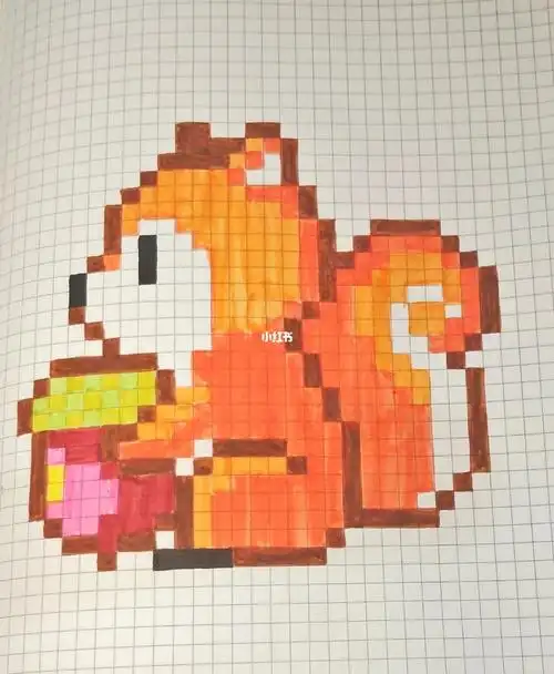 纸张大小b55mm格子#像素画  #像素画临摹  #像素画打卡  #像素画教程