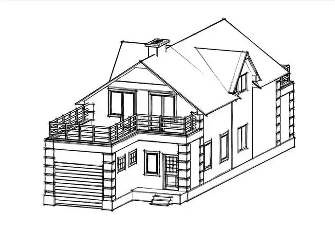 房子图素描