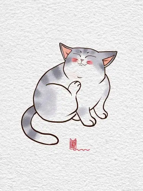 可爱的猫咪简笔画教程画画