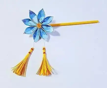 手工折纸:用纸做一支古风发簪创意diy,做法很简单-手活爱好网