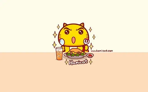 哈咪猫吃货系列可爱卡通图片桌面壁纸