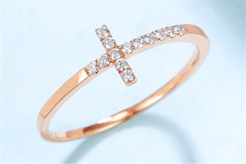 周大生珠宝信仰18k金钻石女戒玫瑰金结婚求婚戒指_珠宝图片