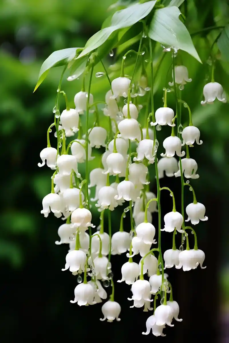 铃兰花,娇花似泪惹人怜,叶色青葱挂露捐,袅娜娉婷生静谷,冰清 - 抖音