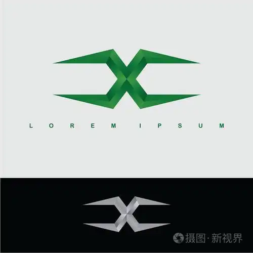 字母x 标志.矢量插图