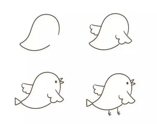 亲子简笔画小鸟的9种画法教给孩子soeasy
