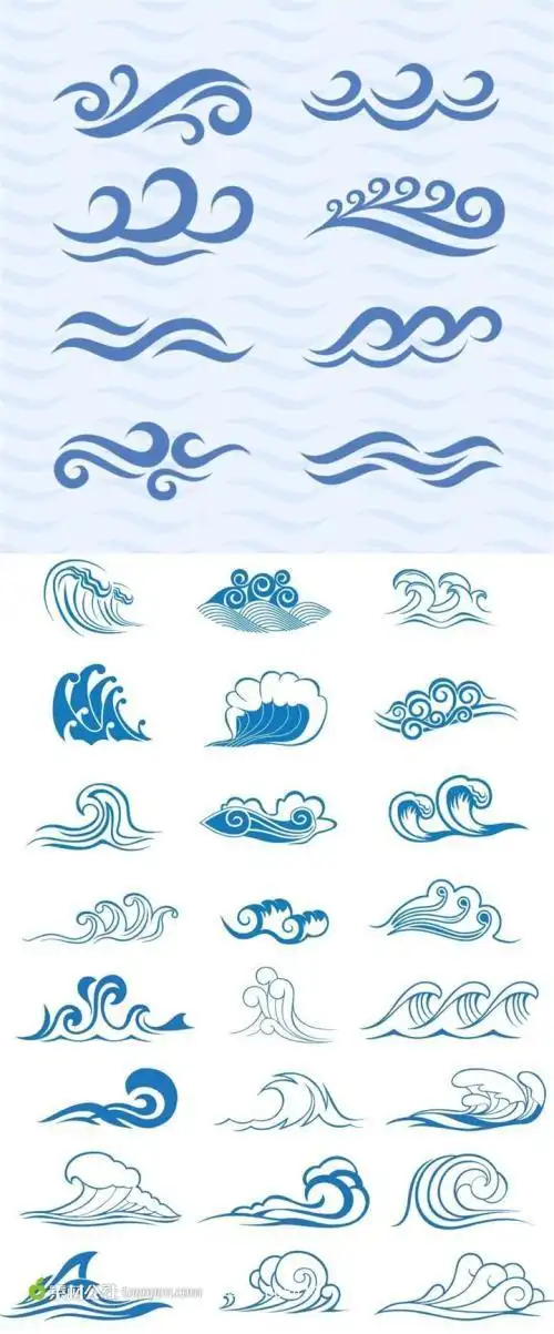 儿童简笔画水浪的