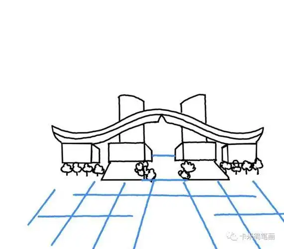 小广场的简笔画