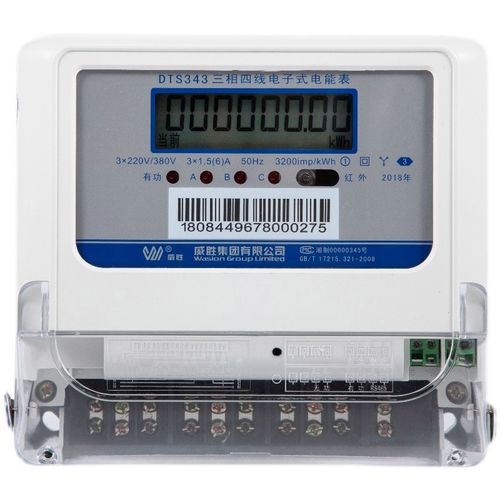电表三相四线380v互感器电能表威胜dts3433电表