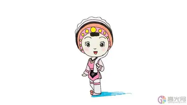 大理白族卡通简笔画