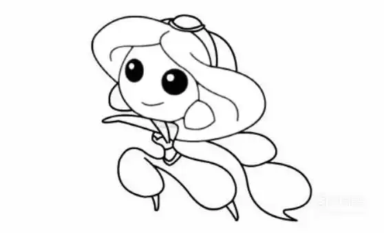 如何画茉莉公主简笔画分步图解