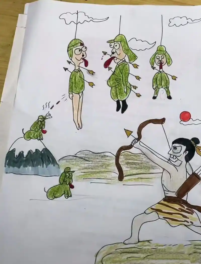 哈哈哈哈哈哈,后羿射日,看见这个图我笑不活了.