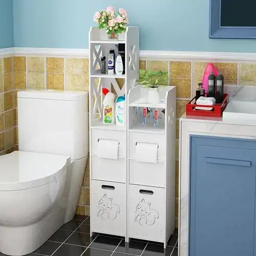 浴室防水落地置物架闪电客卫生间收纳柜洗手间储物侧柜卫浴厕所马桶边