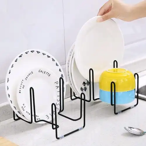 家用铁艺碗碟架厨房餐具沥水架收纳架盘碗置物架子晾碗沥水滴水架