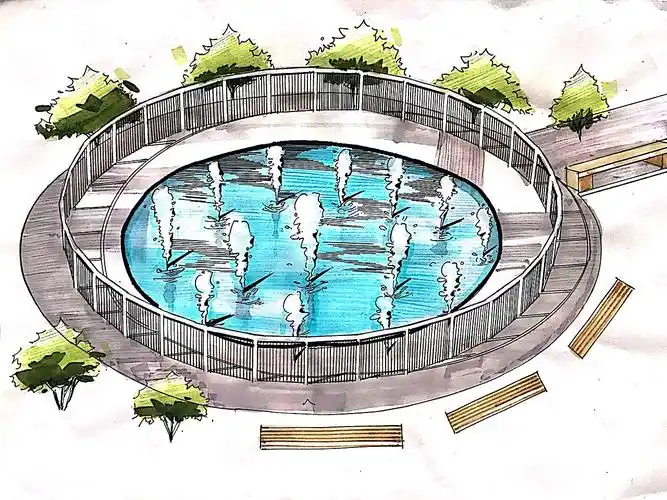 公共艺术作品手绘