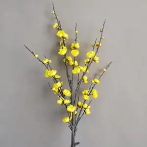 假梅花仿真花干花枝腊梅干花假桃花客厅红梅装饰单枝家居摆设绢花