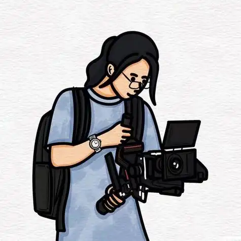 手绘头像相机人摄影师卡通漫画定制约稿设计