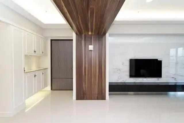 简约中式现代设计原木垭口装修效果图