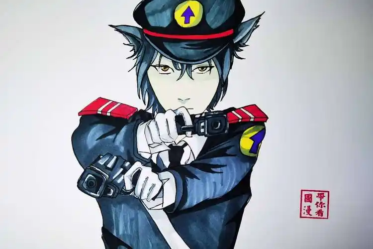 手绘黑猫警长假如黑猫警长拟人化简直帅到没朋友