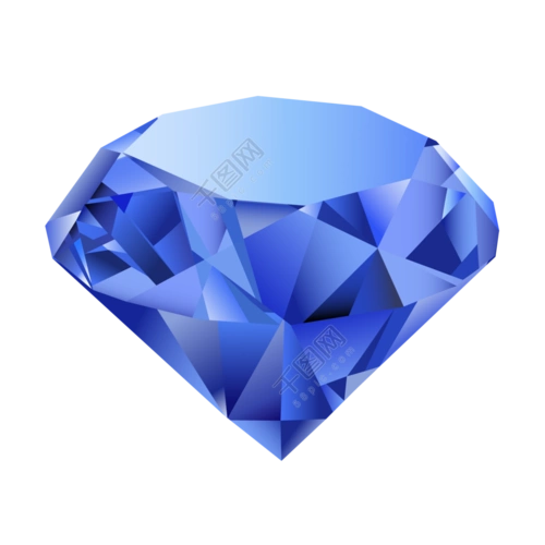 浪漫蓝色水晶钻石矢量图
