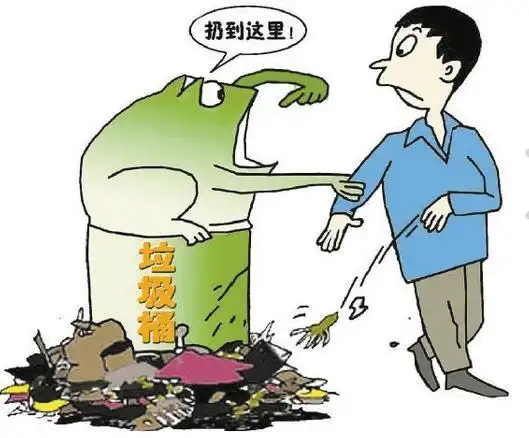 简笔画动物扔垃圾