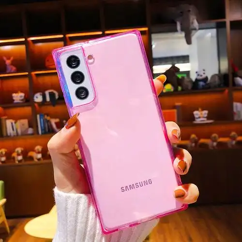 适用于三星s21手机壳s21 ultra直边方形保护套s21 5g透明全包sm-g998