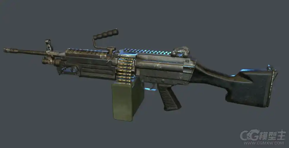 大菠萝重机枪模型 游戏武器模型