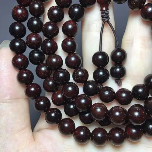 印度小叶紫檀8mm108颗手串包浆老料多金星男女款佛珠手链 8mm多星略