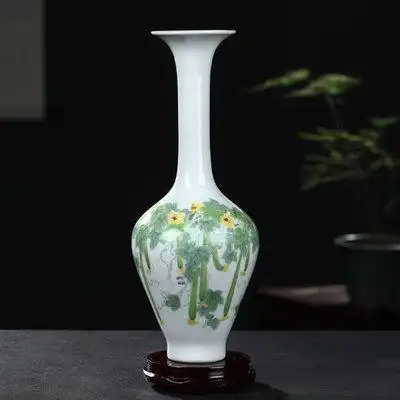景德镇陶瓷花瓶新中式家居客厅电视柜插花瓷瓶花器装饰工艺品摆件