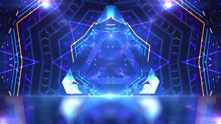 酒吧夜店4k蓝色几何光效dj街舞视频背景蓝色几何光效dj街舞背景