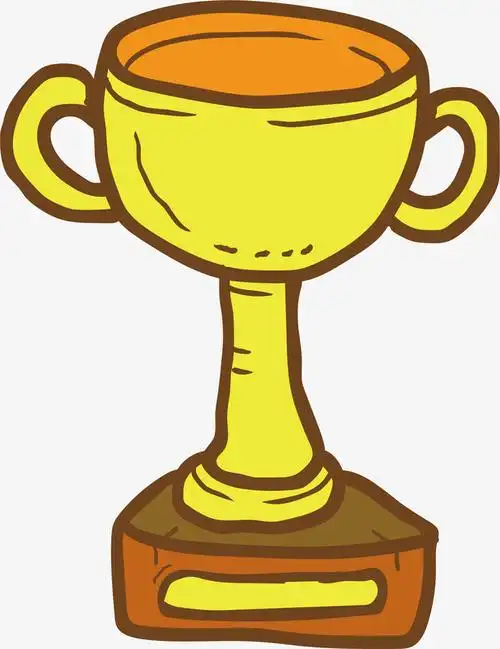 手绘足球比赛奖杯素材