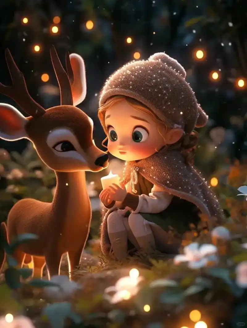 今天魔法:小女孩和鹿