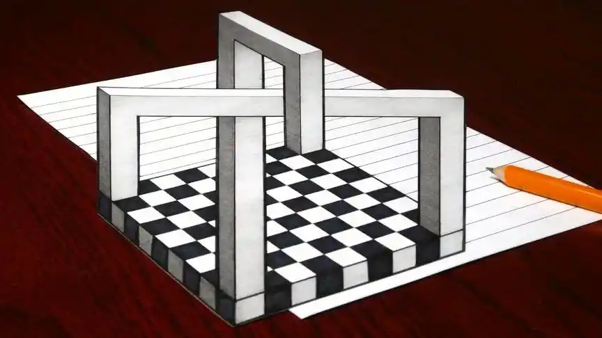 大师教你如何绘画一个错觉三维物体