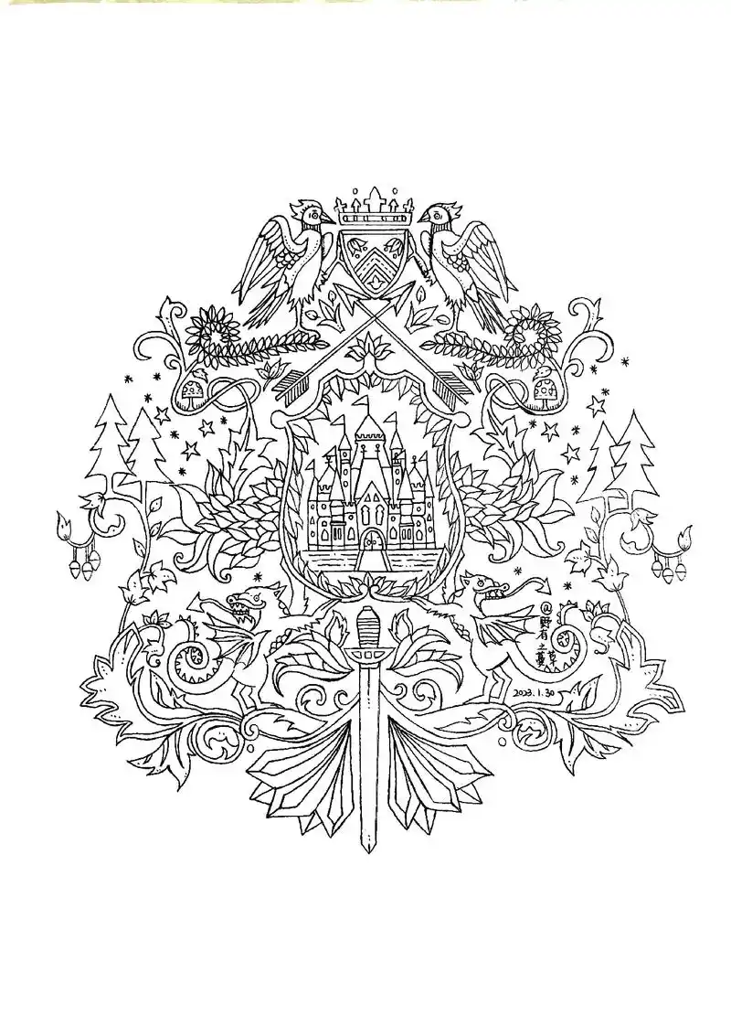 秘密花园#魔法森林#黑白画#线稿#手绘 - 抖音