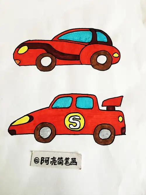 6款小汽车简笔画儿童小汽车简笔画图片大全大图小汽车简笔画图片大全