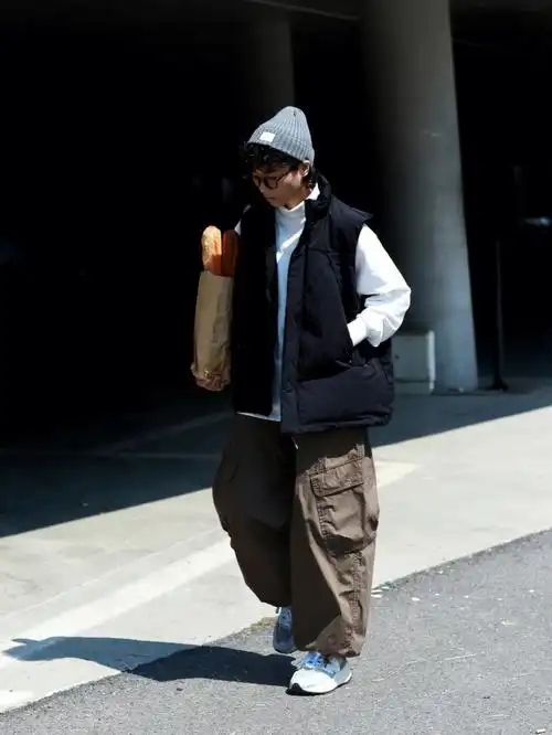 ootd日系工装马甲穿搭cityboy秋冬出街