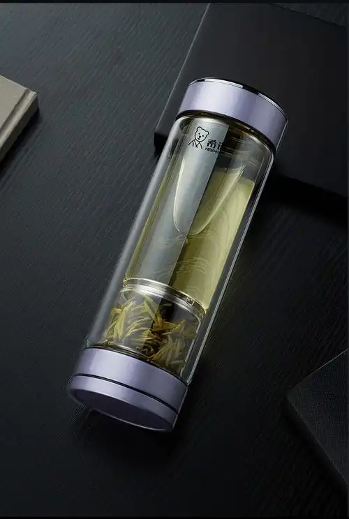 希诺(heenoor)新品磁吸式茶水分离玻璃杯男士高档双层送礼高硼硅商用