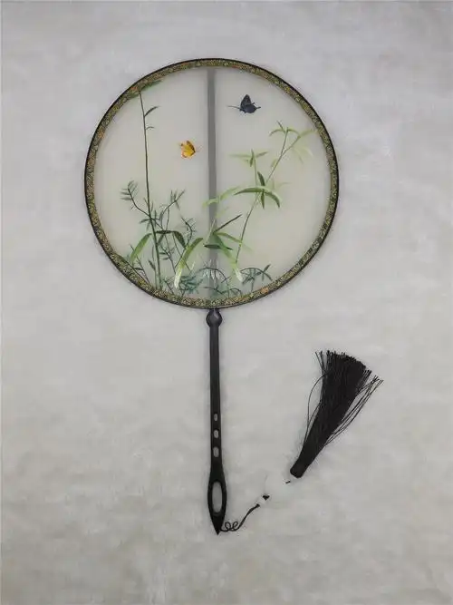 苏州手工刺绣双面绣中国风复古绣花团扇宫扇复古扇年会商务特色礼