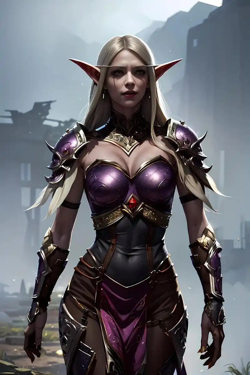 根据女王模型生成的血精灵   #魔兽世界#魔兽青春 #为了部 - 抖音