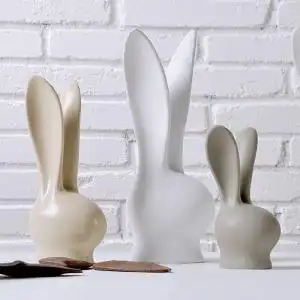 北欧抽象动物兔子摆设陶瓷工艺品简约时尚现代创意软装饰房间摆件