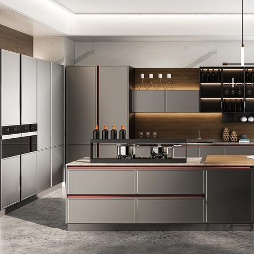 皮阿诺橱柜定制厨房整体橱柜门定做厨柜轻奢橱柜石英石厨柜台面预付金