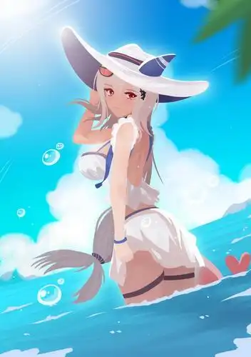 去游泳|-烈烈-的斯卡蒂插画图片