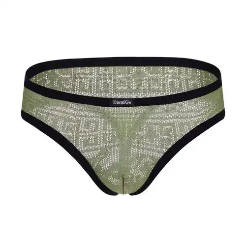 杜米国际男士内裤低腰网纱透明透明性性感情趣丁字裤白色男丁字裤