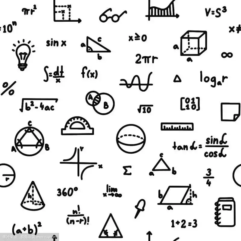 数学公式和几何无缝图案