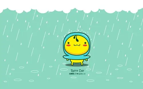 油爆叽丁下雨天卡通图片桌面壁纸