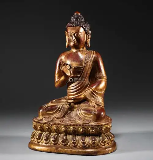 明代铜鎏金释迦摩尼佛造像
